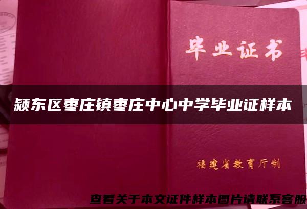 潁東區棗莊鎮棗莊中心中學畢業證樣本