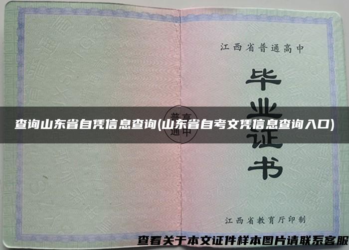 查詢山東省自憑信息查詢(山東省自考文憑信息查詢入口)