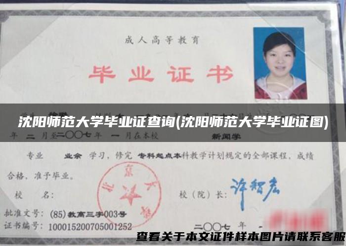 沈陽師范大學畢業證查詢(沈陽師范大學畢業證圖)
