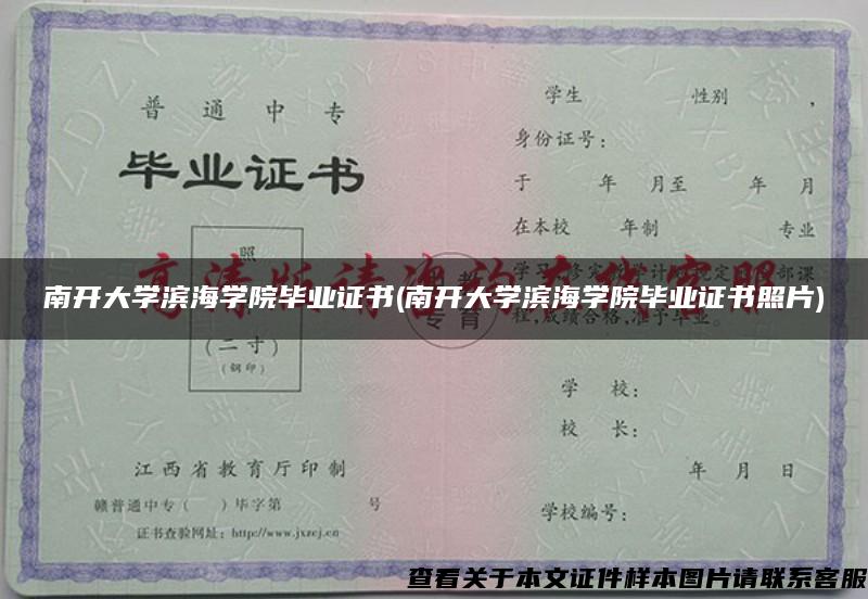 南開大學濱海學院畢業證書(南開大學濱海學院畢業證書照片)