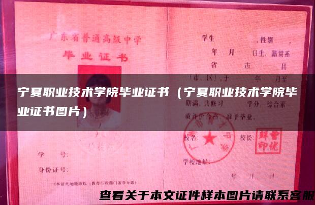 寧夏職業技術學院畢業證書（寧夏職業技術學院畢業證書圖片）