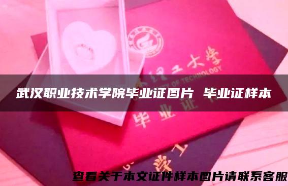 武漢職業技術學院畢業證圖片 畢業證樣本