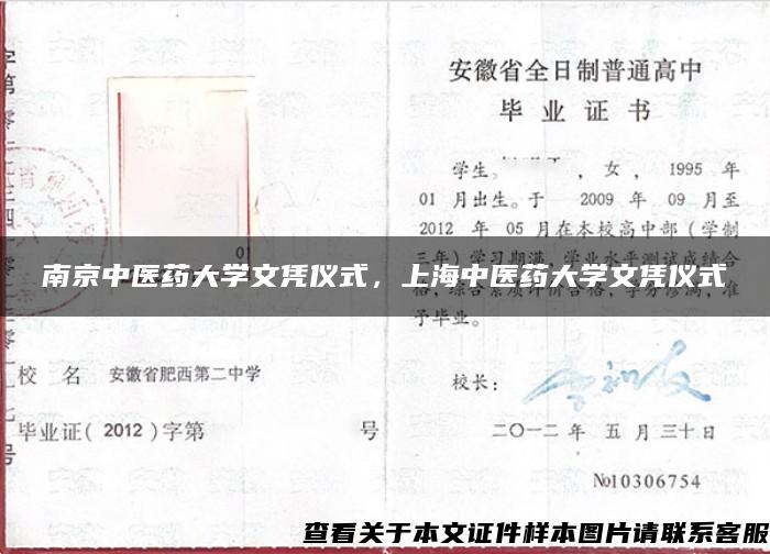 南京中醫藥大學文憑儀式，上海中醫藥大學文憑儀式