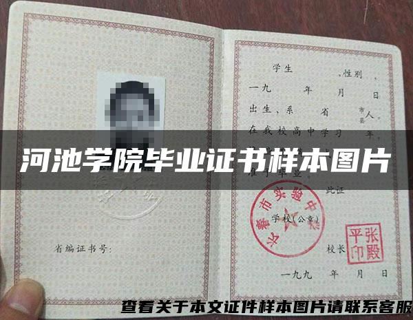 河池學院畢業證書樣本圖片