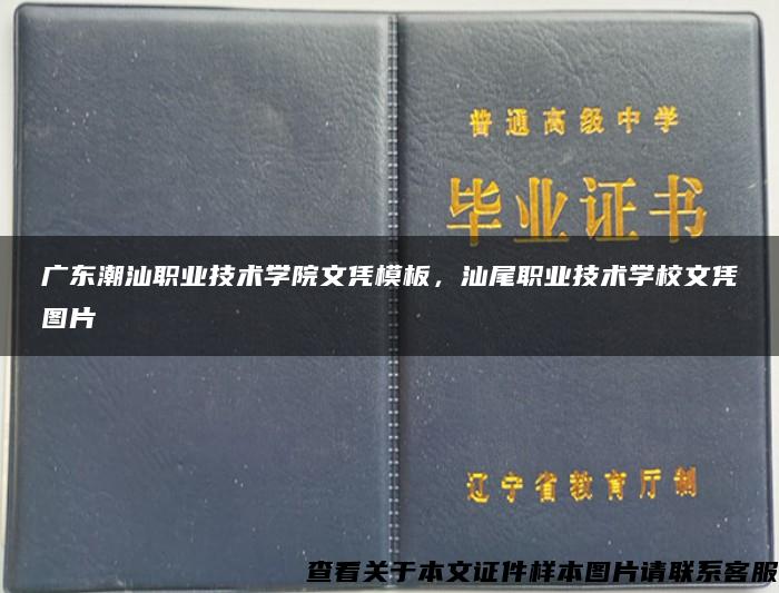 廣東潮汕職業技術學院文憑模板，汕尾職業技術學校文憑圖片