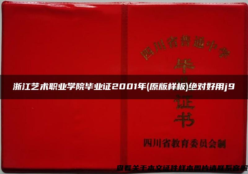 浙江藝術職業學院畢業證2001年(原版樣板)絕對好用j9
