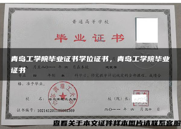 青島工學院畢業證書學位證書，青島工學院畢業證書