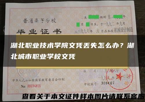 湖北職業技術學院文憑丟失怎么辦？湖北城市職業學校文憑