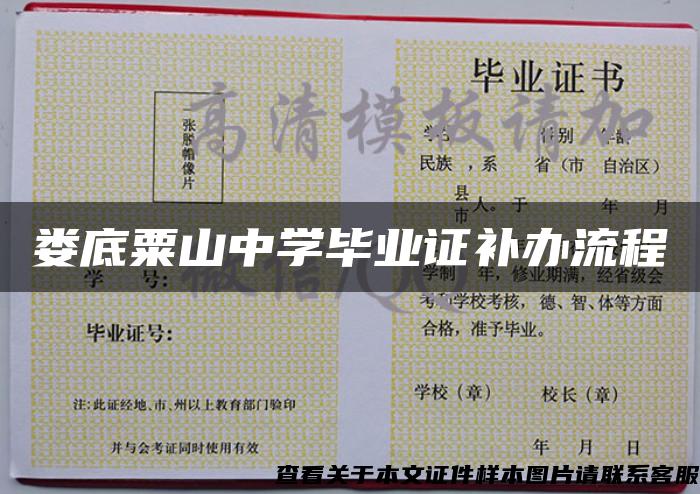 婁底粟山中學畢業證補辦流程