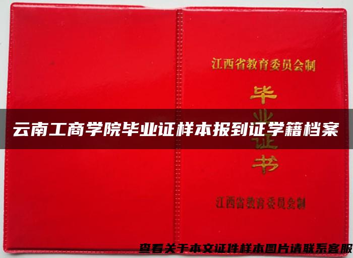 云南工商學院畢業證樣本報到證學籍檔案