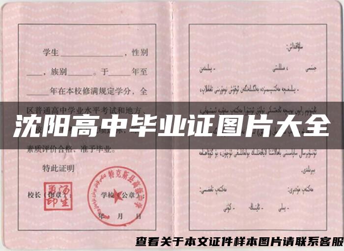 沈陽高中畢業證圖片大全