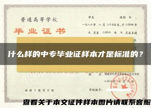 什么樣的中專畢業證樣本才是標準的？