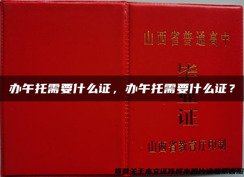 辦午托需要什么證，辦午托需要什么證？