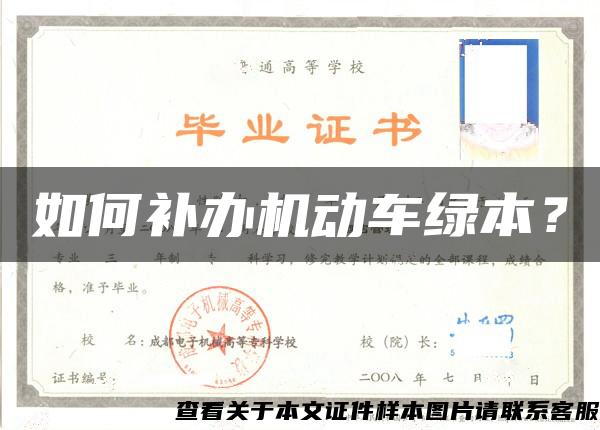 如何補辦機動車綠本？