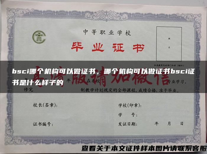 bsci哪個機構可以做證書，哪個機構可以做證書bsci證書是什么樣子的