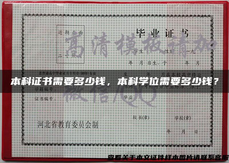 本科證書需要多少錢，本科學位需要多少錢？