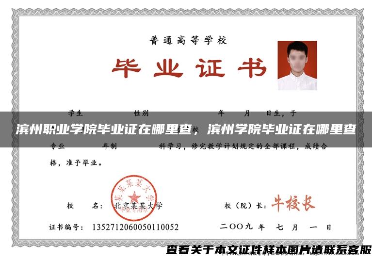 濱州職業學院畢業證在哪里查，濱州學院畢業證在哪里查