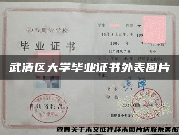 武清區大學畢業證書外表圖片