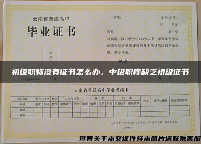 初級職稱沒有證書怎么辦，中級職稱缺乏初級證書