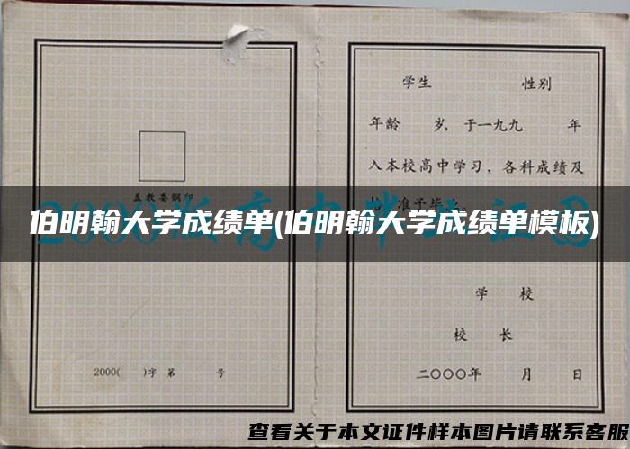 伯明翰大學成績單(伯明翰大學成績單模板)