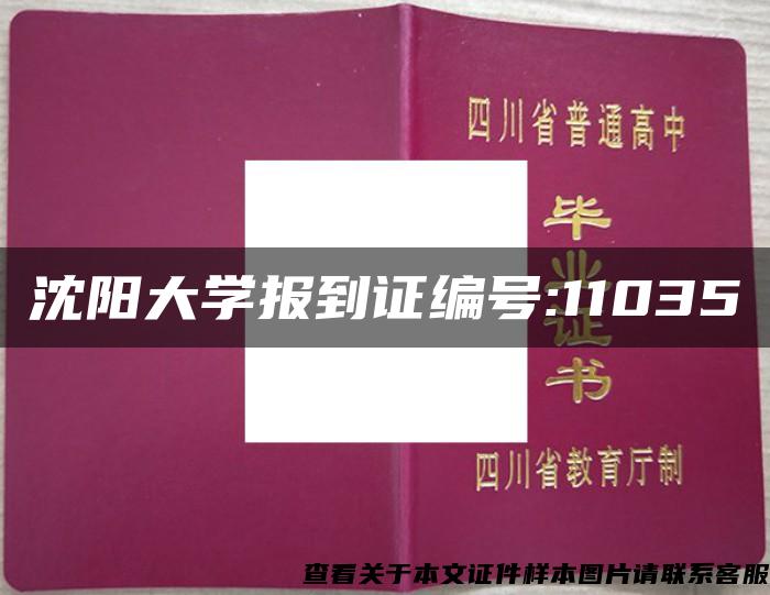 沈陽大學報到證編號:11035