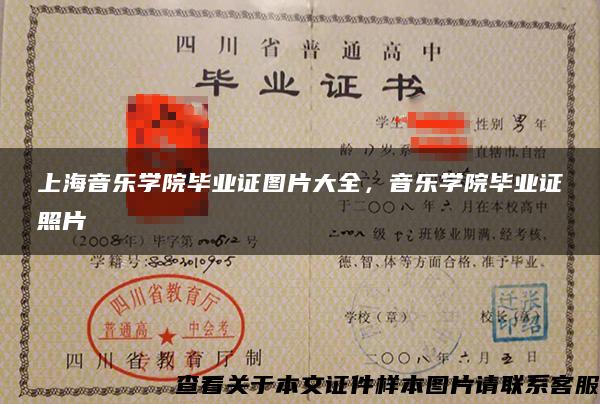 上海音樂學院畢業證圖片大全，音樂學院畢業證照片