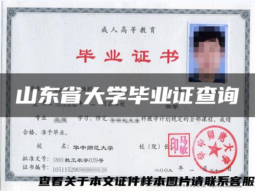 山東省大學畢業證查詢