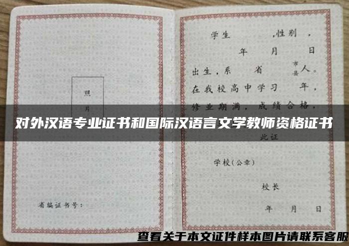 對外漢語專業證書和國際漢語言文學教師資格證書