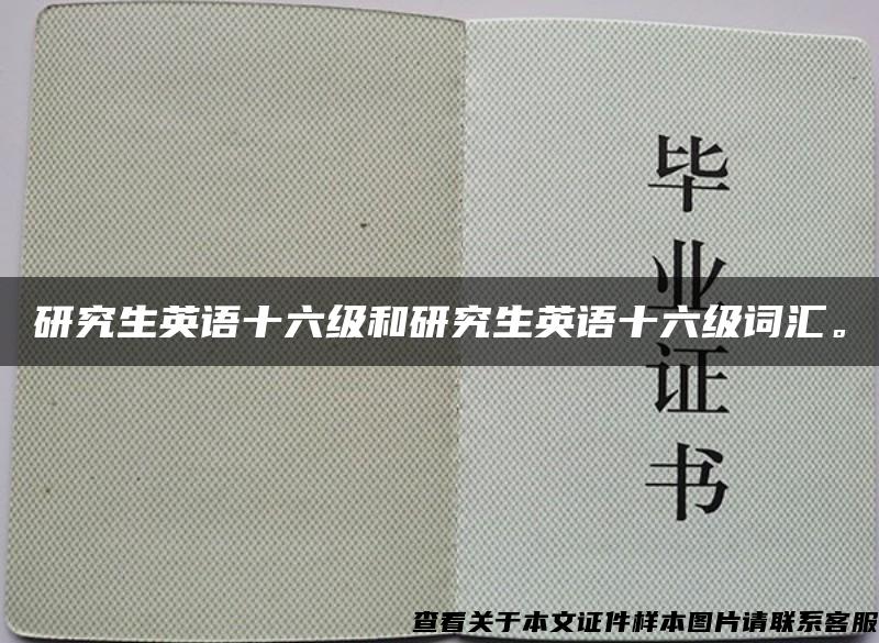 研究生英語十六級和研究生英語十六級詞匯。