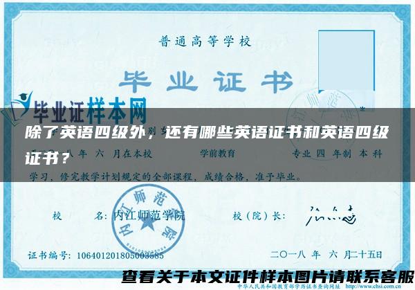 除了英語四級外，還有哪些英語證書和英語四級證書？