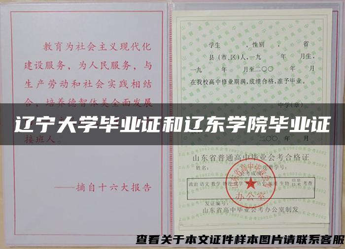 遼寧大學畢業證和遼東學院畢業證