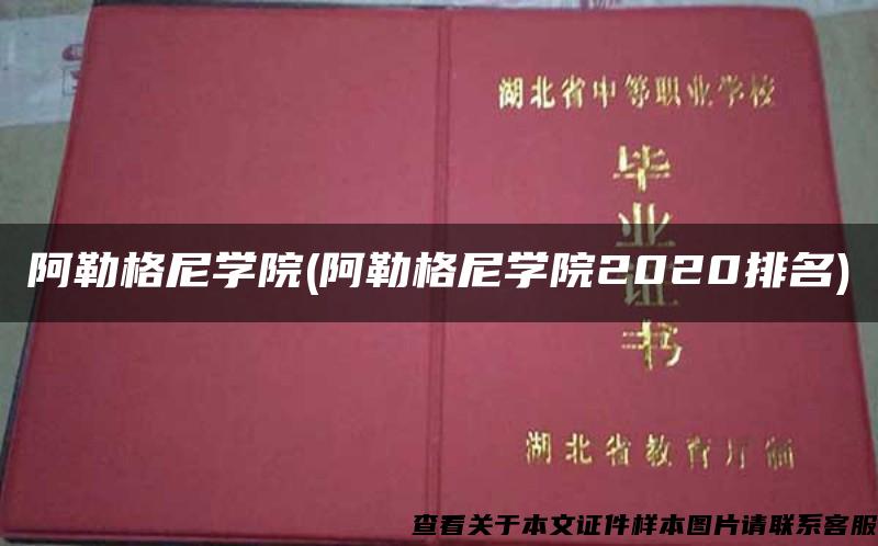 阿勒格尼學院(阿勒格尼學院2020排名)