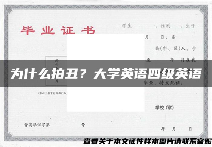 為什么拍丑？大學英語四級英語