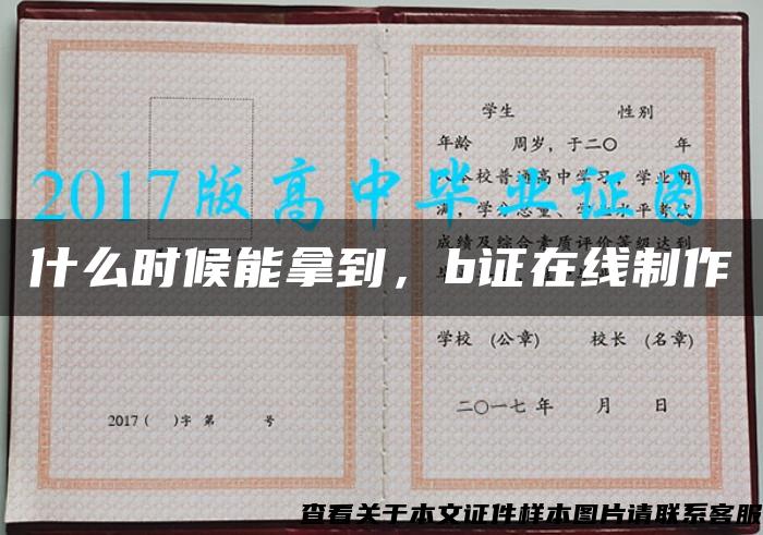 什么時候能拿到，b證在線制作