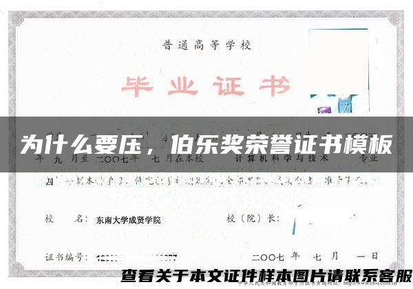 為什么要壓，伯樂獎榮譽證書模板