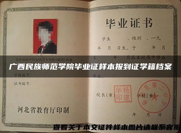 廣西民族師范學院畢業證樣本報到證學籍檔案