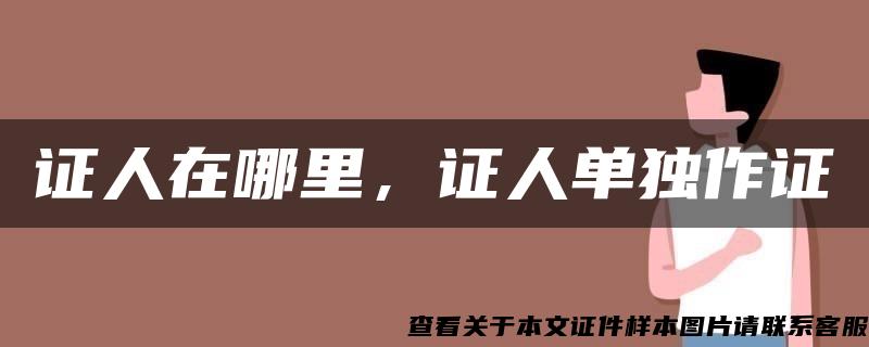 證人在哪里，證人單獨作證