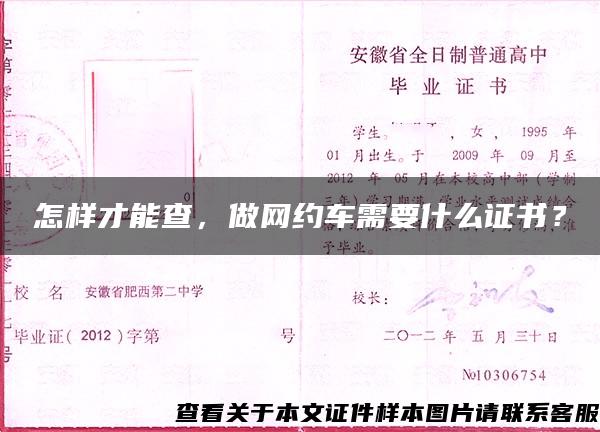 怎樣才能查，做網約車需要什么證書？
