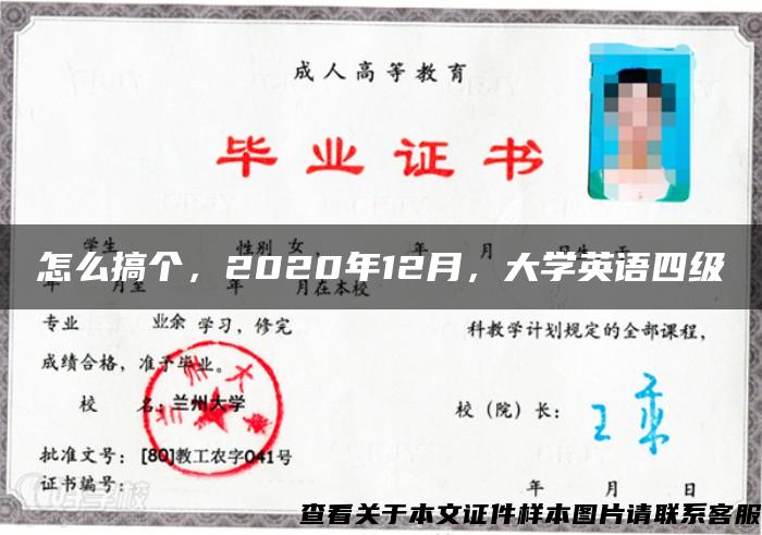 怎么搞個，2020年12月，大學英語四級