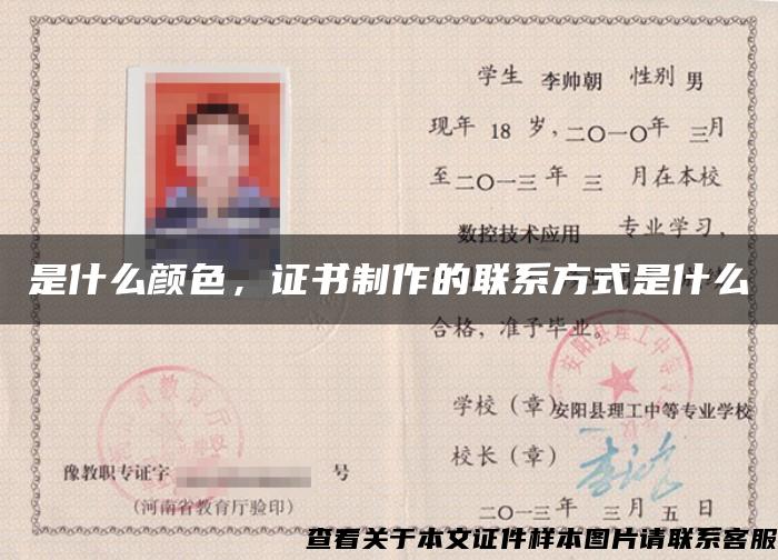 是什么顏色，證書制作的聯系方式是什么