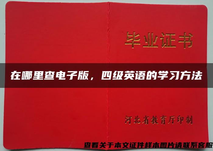 在哪里查電子版，四級英語的學習方法
