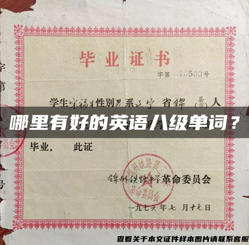 哪里有好的英語八級單詞？