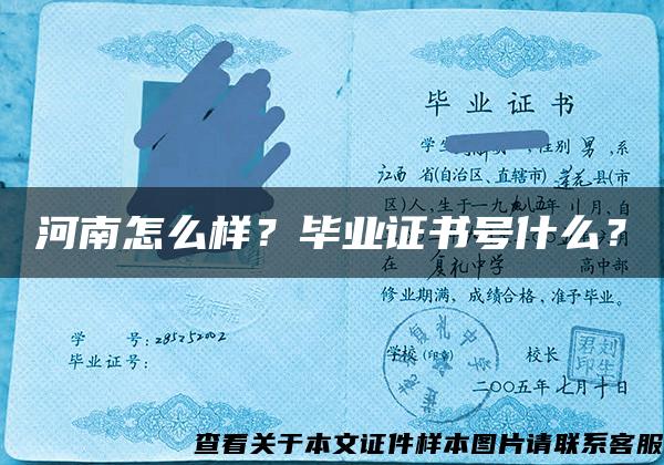 河南怎么樣？畢業證書號什么？