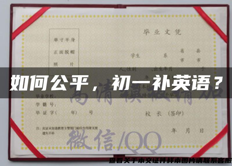 如何公平，初一補英語？