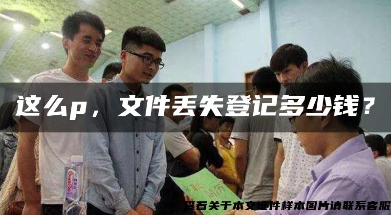 這么p，文件丟失登記多少錢？