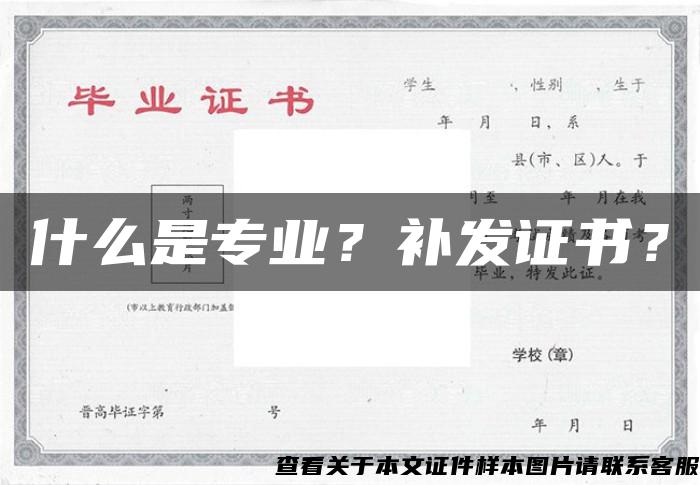 什么是專業？補發證書？