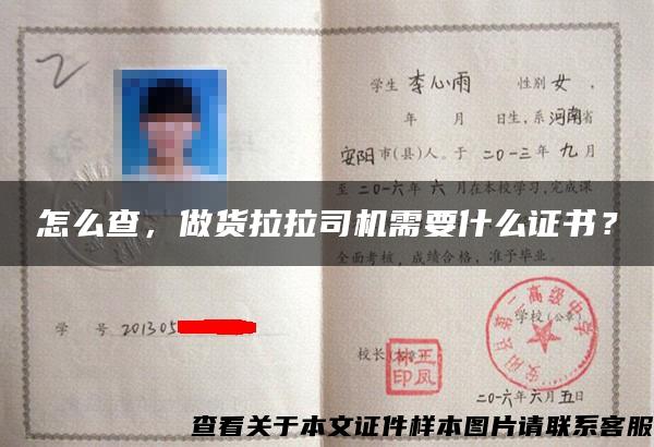 怎么查，做貨拉拉司機需要什么證書？