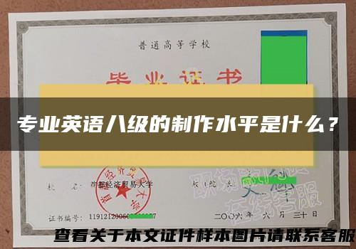 專業英語八級的制作水平是什么？