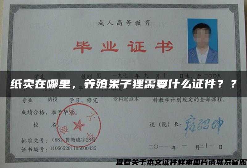 紙賣在哪里，養殖果子貍需要什么證件？？