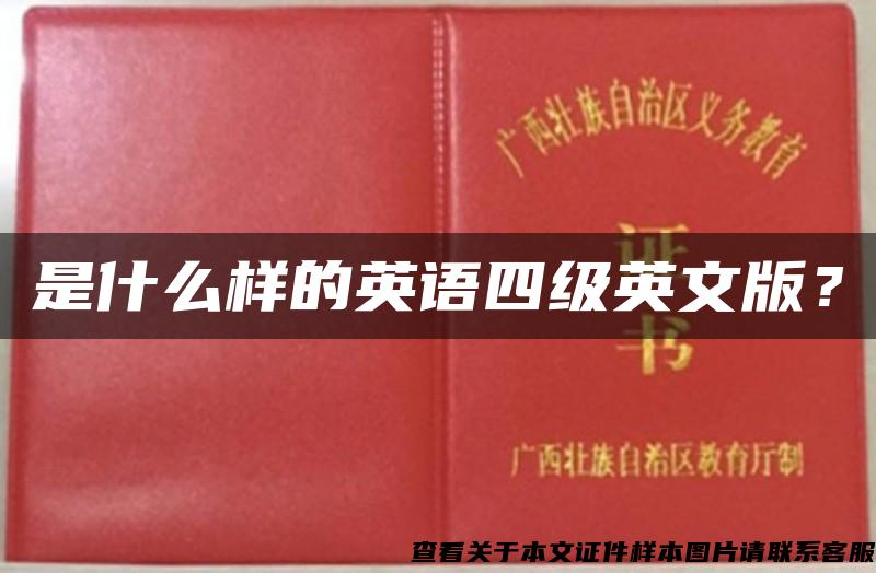 是什么樣的英語四級英文版？